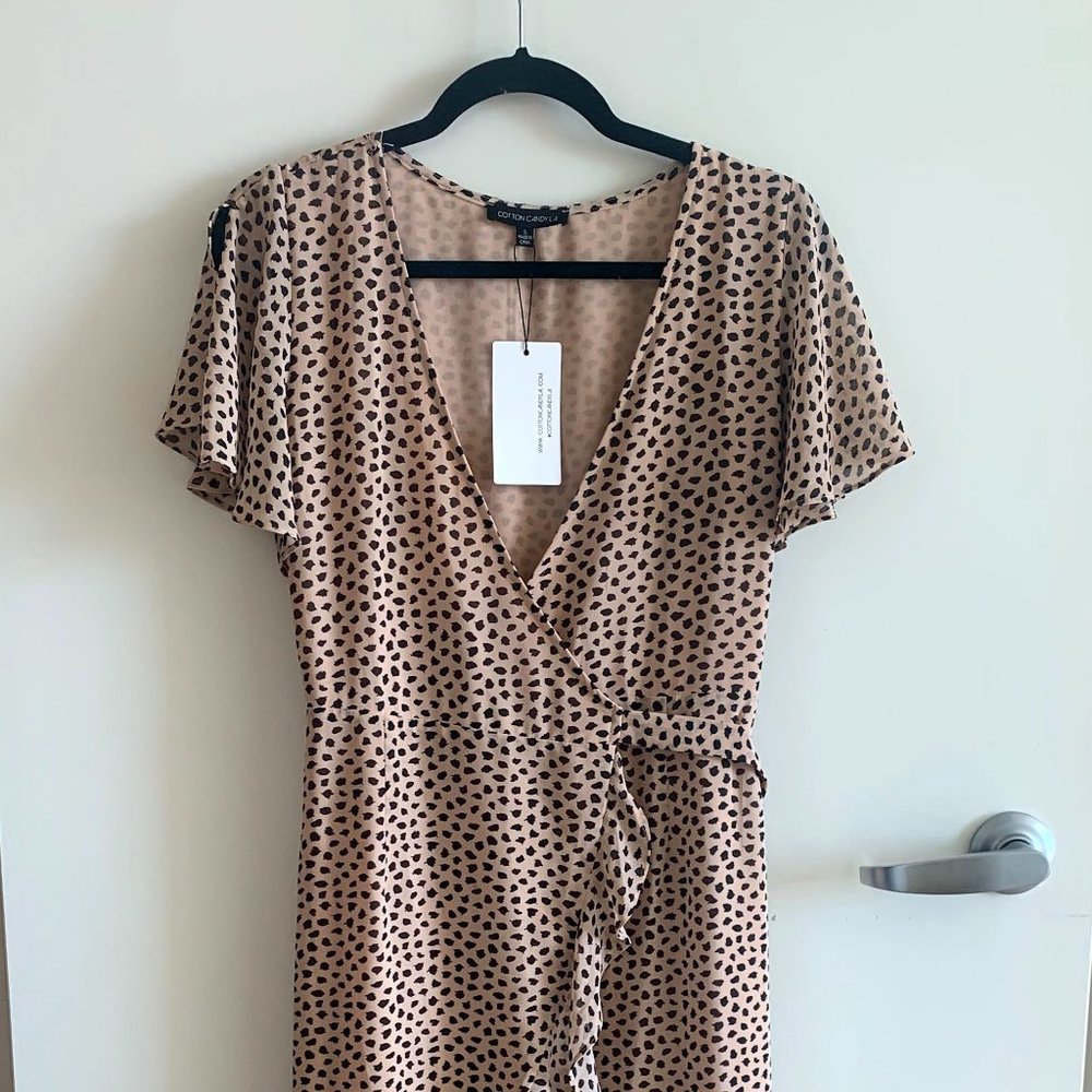 Cotton Candy LA Animal Print Wrap Dress - Small